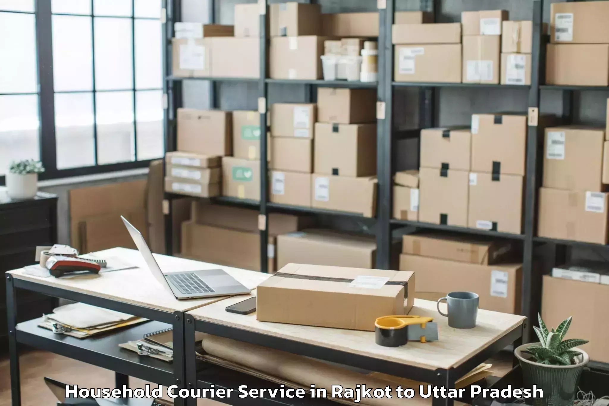 Top Rajkot to Ramkola Household Courier Available